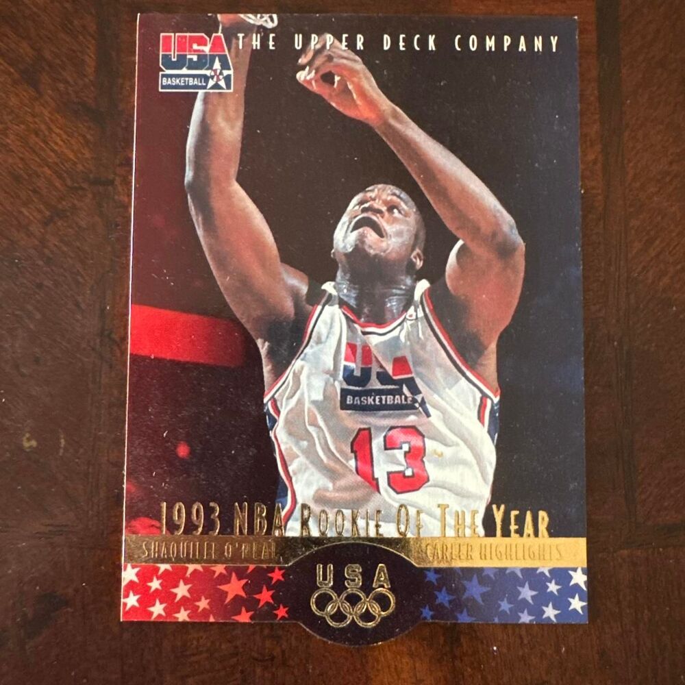 1993 Shaquille O'Neal Upper Deck USA Basketball Rookie of the Year card